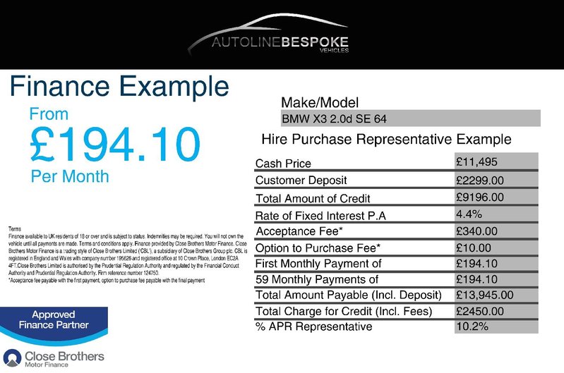 BMW X3 2.0d SE S-Drive 64 2014